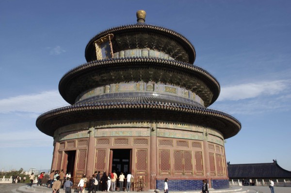 CHINA, Beijing, Tiantan Park, aka The Temple of Heaven. View of the Hall of Prayer for Good