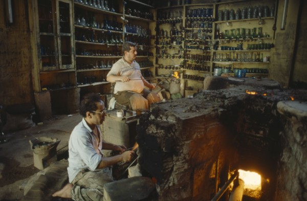 EGYPT, Cairo, Worker in glass factory