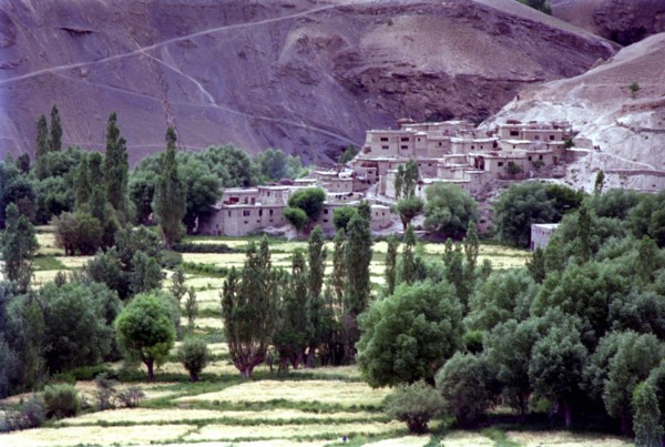 INDIA, Ladakh, Kargil, View toward small village not far from the township