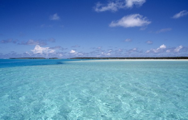 PACIFIC ISLANDS, Polynesia, Cook Islands, Landscape looking towards coastline.