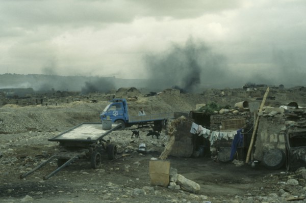 EGYPT, Environment, View over rubbish dump and shanty dwellings.