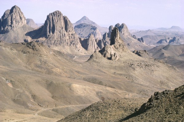 ALGERIA, Tassili Plateau, Landscape with rock formations