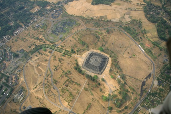 INDONESIA, Java, Borobadur aerial view