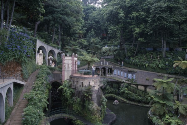 PORTUGAL, Madiera, Monte Palace Tropical Gardens central lake