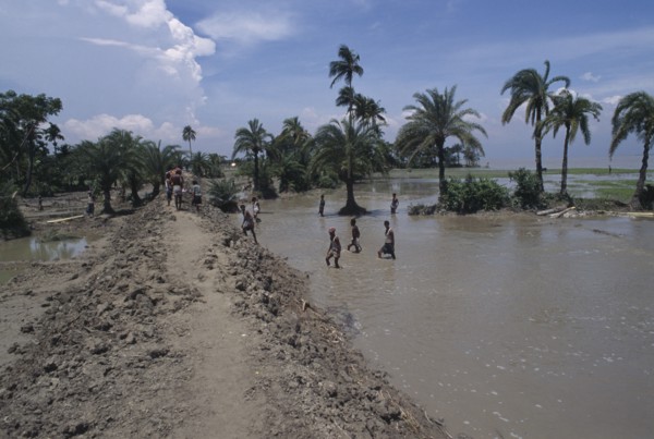 BANGLADESH, Bhola, Emergency embankment against flooding