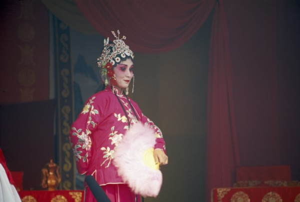 CHINA, Shanxi Province, Wutaishan, Performer on stage in Chinese Opera.