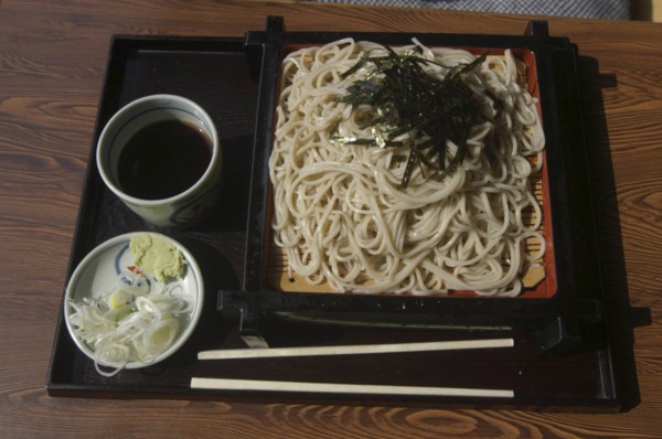 JAPAN, Chiba, Tako, """zaru soba"" cold buckwheat  noodles with ""tsuyu"" soy sauce-based dipping