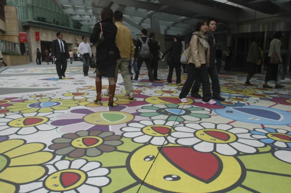 JAPAN, Honshu, Tokyo, Roppongi Ark Hills. Ark Tower shopping area with Takashi Murakami art on the