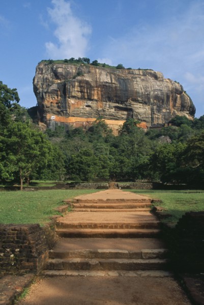 SRI LANKA, Sigiriya, View along path toward huge monolithic rock site of fifth century citadel.