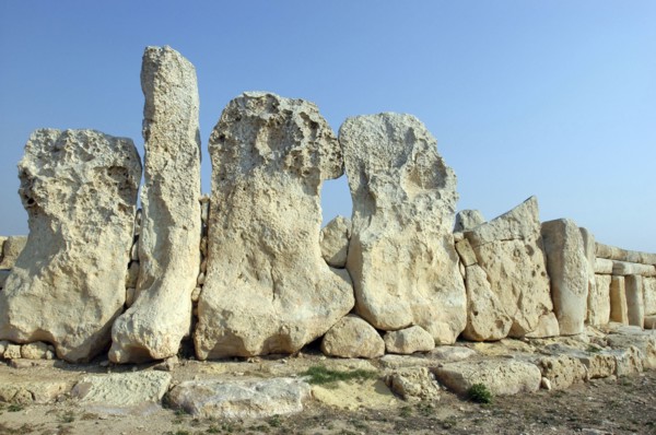 MALTA, Mnajdra , Ruins of the megalithic temple site dating from circa 3000BC