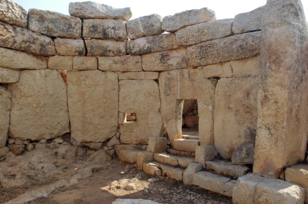 MALTA, Mnajdra , Ruins of the megalithic temple site dating from circa 3000BC