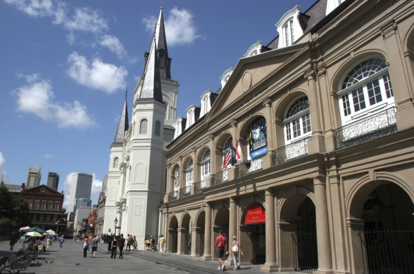 USA, Louisiana, New Orleans, French Quarter. The Louisiana State Museum Cabildo on Jackson Square