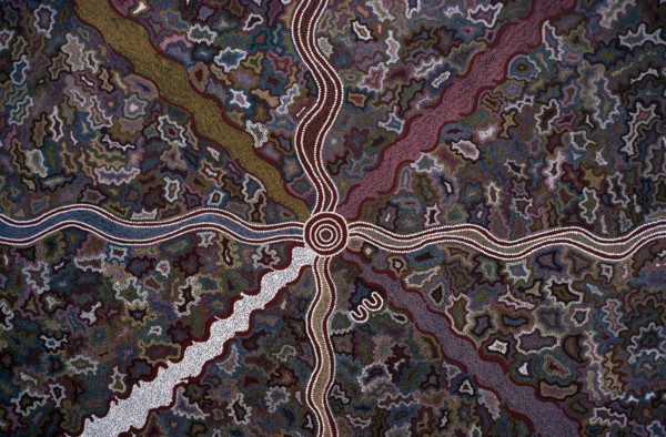 AUSTRALIA, Aboringine Art, Detail of Aboriginal design exhibited at Brisbane Expo 1988