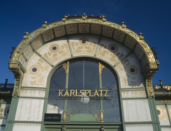 AUSTRIA, Vienna, Karlsplatz Pavilion underground railway entrance by Otto Wagner