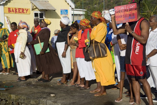WEST INDIES, St Vincent & The Grenadines, Union Island, Baptist congregation in Clifton at Easter