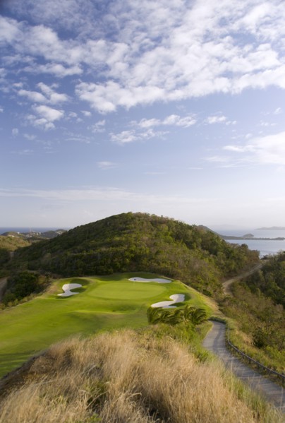 WEST INDIES, St Vincent & The Grenadines, Canouan, Raffles Resort showing the 12th green on the