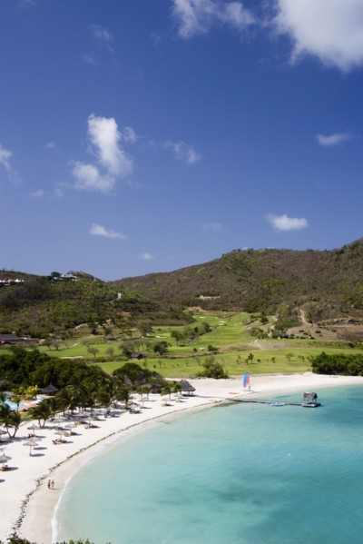WEST INDIES, St Vincent & The Grenadines, Canouan, Jambu Beach in Carenage Bay at Raffles Resort