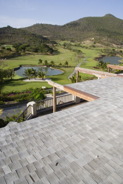 WEST INDIES, St Vincent & The Grenadines, Canouan, The Trump International Golf Course from the