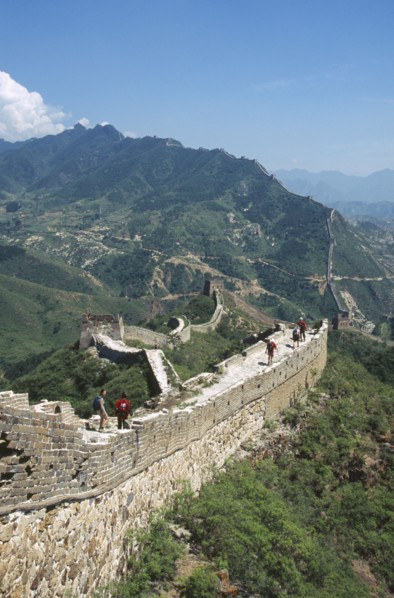 CHINA, Hebei, Simatai, "View of the Great Wall winding through the mountains into the distance.