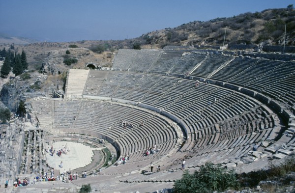 TURKEY, Aegean Coast, Ephesus, View over Theatre which dates from the first to the second century