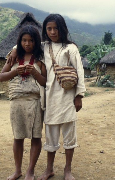 COLOMBIA, Sierra Nevada de Santa Marta, Sierra Avingue, Parque Nacional. Portrait of Kogi brother