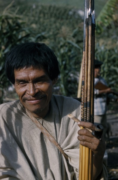COLOMBIA, Sierra de Perija, Yuko - Motilon ., "Man clutching hardwood bow and quiver of