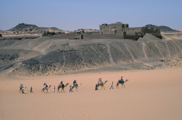 EGYPT, Nile Valley, Aswan, Monastery of St Simeon.  Deserted monastery on the west bank of the