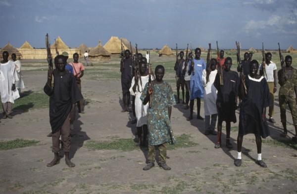 SUDAN, South, Sudan People’s Liberation Army.  Armed Nuer soldiers.