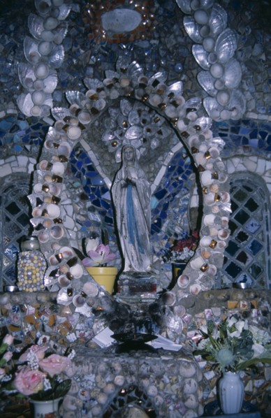 UNITED KINGDOM, Channel Islands, Guernsey, Les Vauxbelets. The Little Chapel. Interior with detail