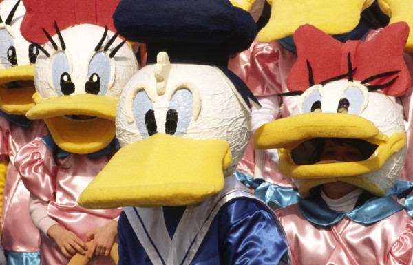 CROATIA, Kvarner, Rijeka, "Mask carnival, Donald and Daisy duck masks The Masked carnival (Maskare)