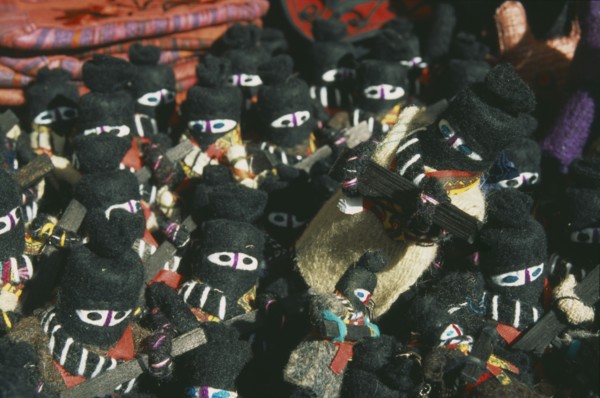 MEXICO, Chiapas, San Cristobal, "Zapatista, subcomandante Marcos. Dolls on sale in a street market