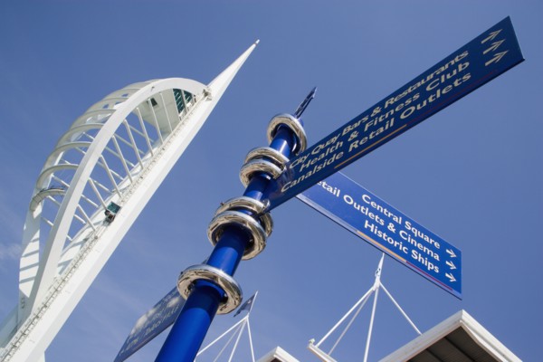 ENGLAND, Hampshire, Portsmouth, The Spinnaker Tower the tallest public viewing platforn in the UK
