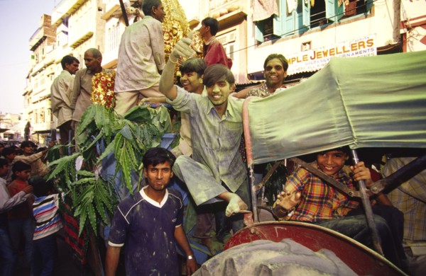 INDIA, Rajasthan, Udaipur, "Durga procession, the tenth day of the Dussehra festival, which is