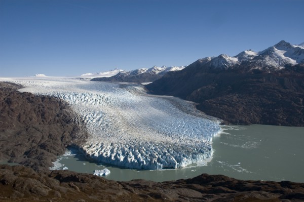 CHILE, Southern Patagonia, Southern Ice fields , Early morning view of Glacier O'Higgins with the
