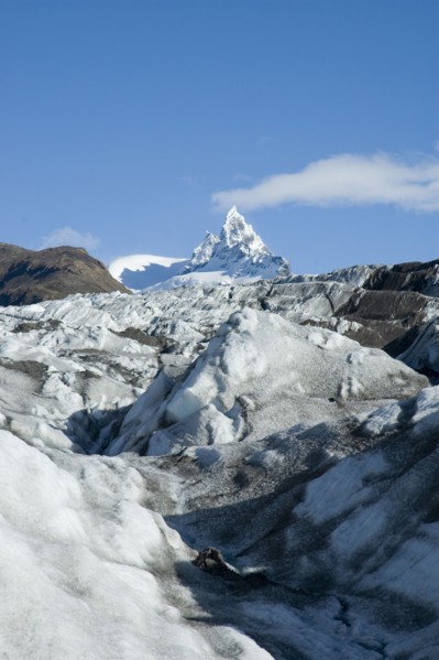 CHILE, Southern Patagonia, Glacier Chico, View of Glacier Chico with unnamed peak in background.