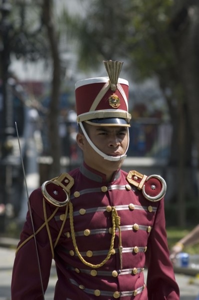 VENEZUELA, Caracas , "Ceremonial soldier in parade dress, Plaza Boliva "