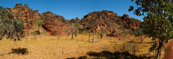 Australia, Western Australia, Kununurra, Panorama of the Mini Bungle Bungles