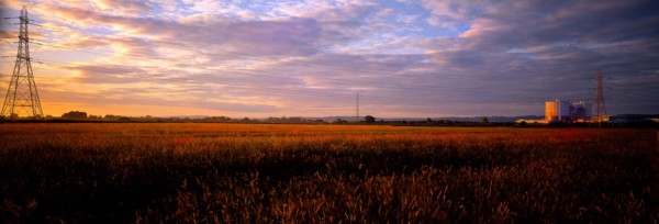 UK, Gloucester, Between Bristol & Gloucester, Oldbury Nuclear Power Station at Sunrise