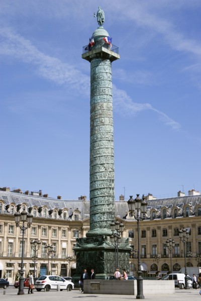 FRANCE, Ile de France, Paris, Napoleon's statue in Place Vendome on top of a column modelled on