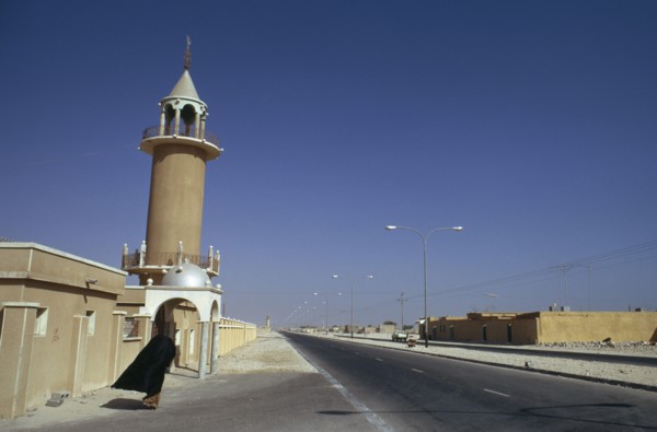 QATAR, Architecture, Mosque beside main road highway