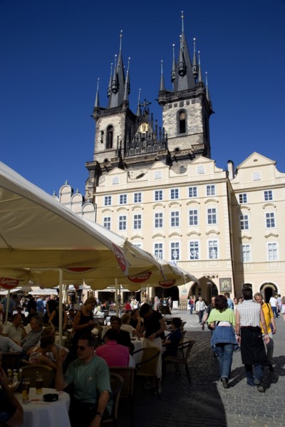 CZECH REPUBLIC, Bohemia, Prague, The Old Town Square with the Church of Our Lady before Tyn.