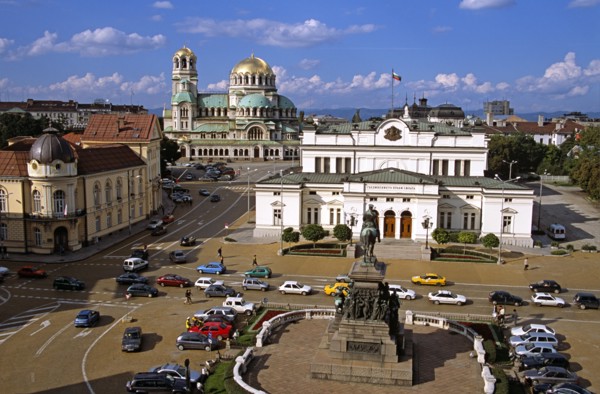 BULGARIA, Sofia, "Liberation Monument, Bulgarian Parliament Building, Science Academy, and