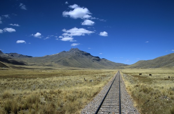 PERU, Transport, "Railway track through the Andes mountain range, Puno to Cusco Perurail train
