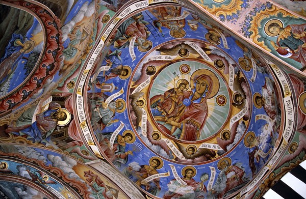 BULGARIA, Rila, "Fresco, Nativity Church, Rila Monastery."