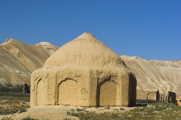 AFGHANISTAN, Bamiyan Province, Bamiyan, Tomb near empty niche where the famous carved Budda once