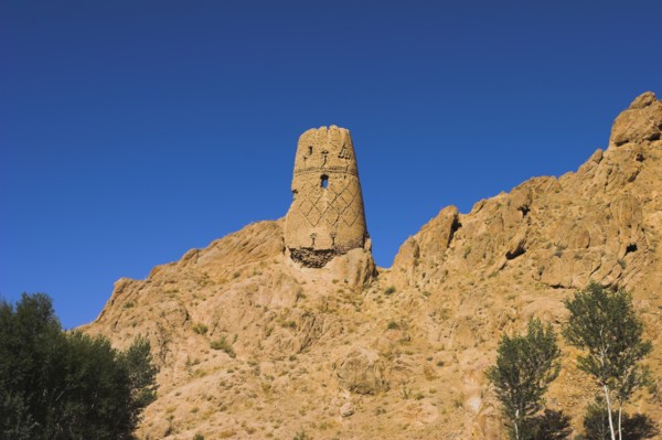AFGHANISTAN, Bamiyan Province, Bamiyan, "Kakrak valley, watchtower at ruins which were once the