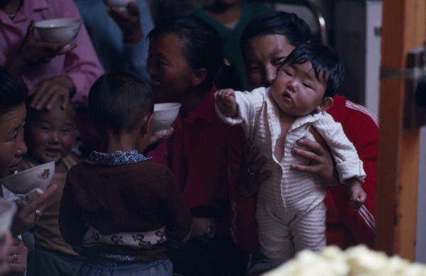MONGOLIA, Festival, Family attending naming ceremony.