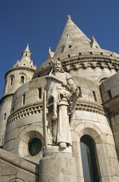 HUNGARY, Budapest, "Castle Hill District, Trinity Square,Fishermens Bastion, Saint Stephens (Szent