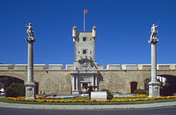 SPAIN, Andalucia, Cadiz, "Puerta de Tierra, Plaza de la Constitucion."