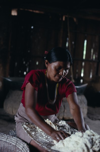 COLOMBIA, North West Amazon, Tukano Indigenous People, Makuna maloca/communal tribal home  interior